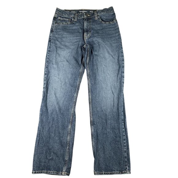 Goodfellow Jeans Mens 32x32 Blue Relaxed Fit Denim Straight Leg Fair Trade Pants - Picture 1 of 14
